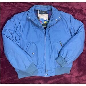 Vintage Members Only Blue Down Insulated Zip Up Jacket 46 L XL